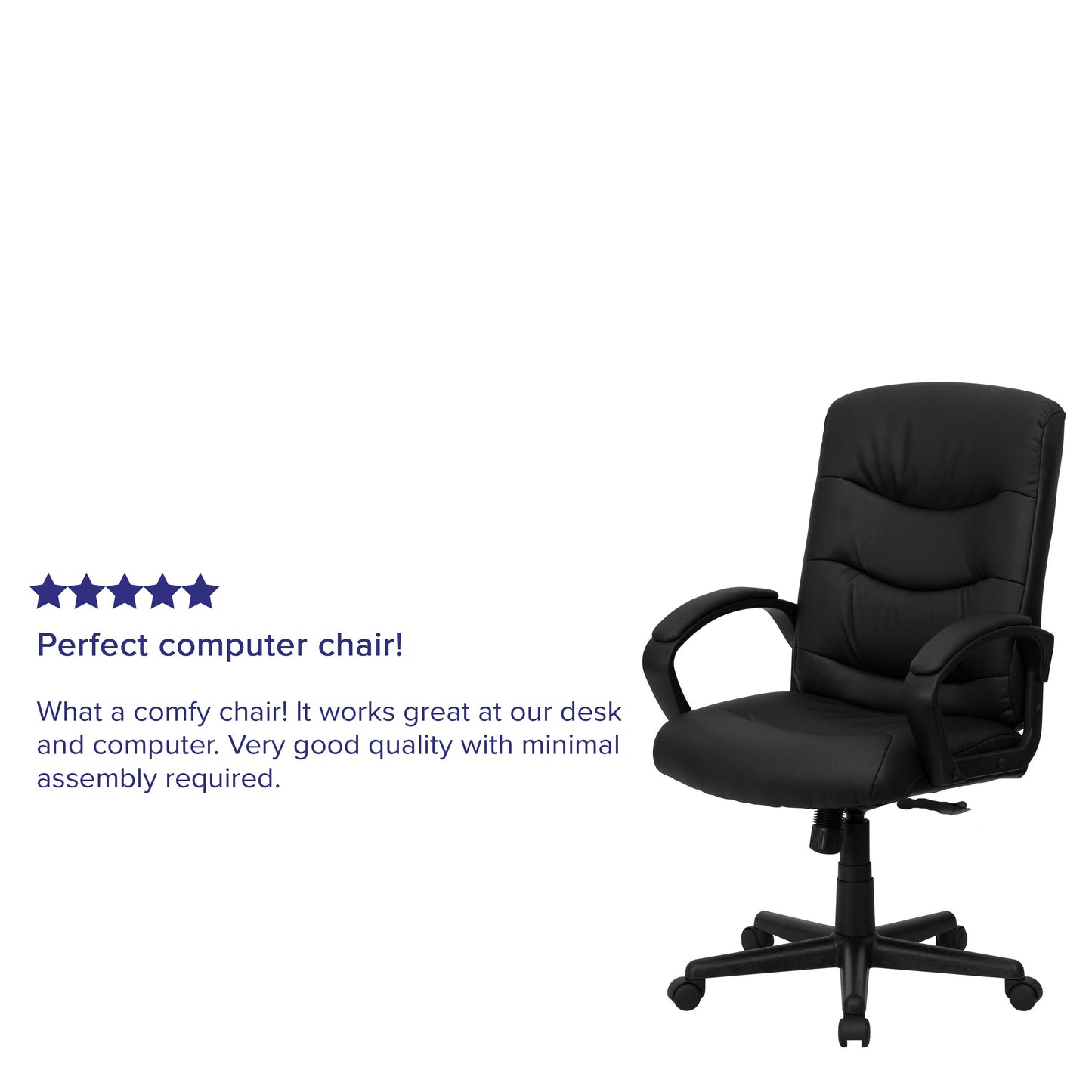 Black Mid-Back Task Chair GO-977-1-BK-LEA-GG