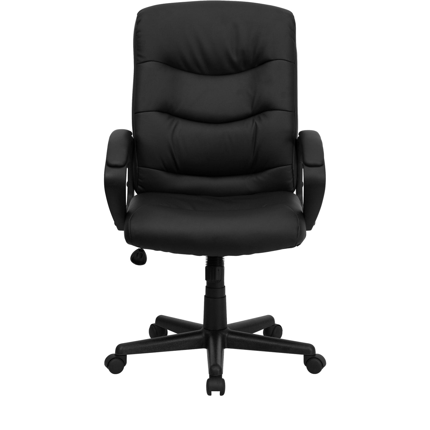 Black Mid-Back Task Chair GO-977-1-BK-LEA-GG