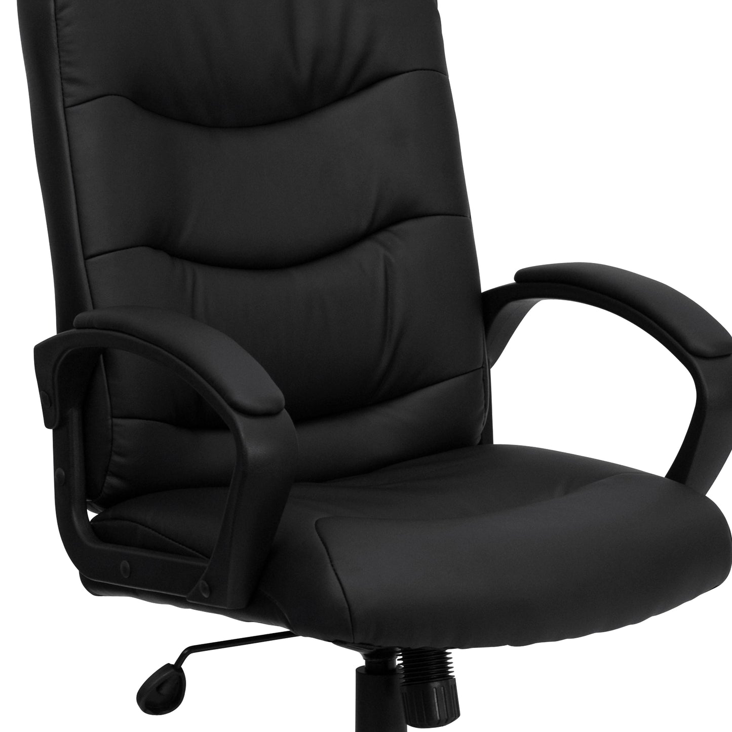 Black Mid-Back Task Chair GO-977-1-BK-LEA-GG