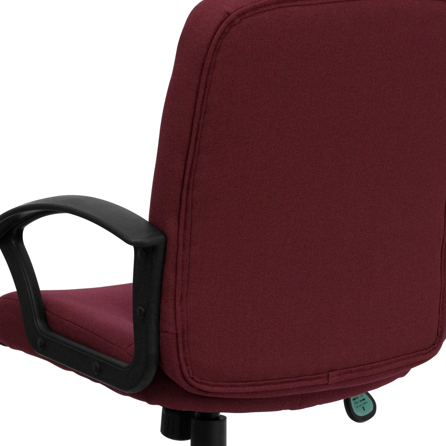 Burgundy Mid-Back Fabric Chair GO-ST-6-BY-GG