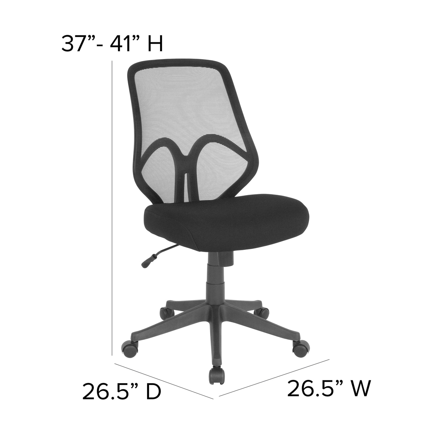 Black High Back Mesh Chair GO-WY-193A-BK-GG