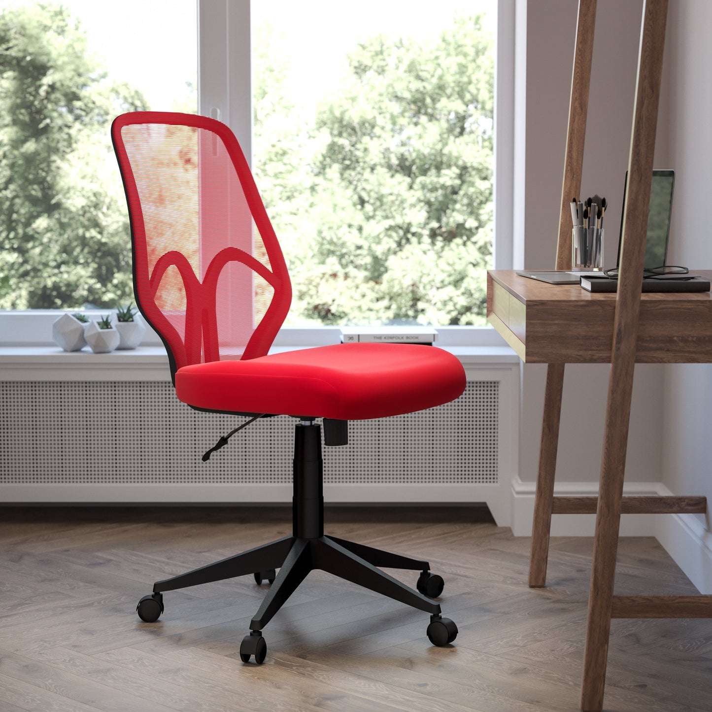 Red High Back Mesh Chair GO-WY-193A-RED-GG