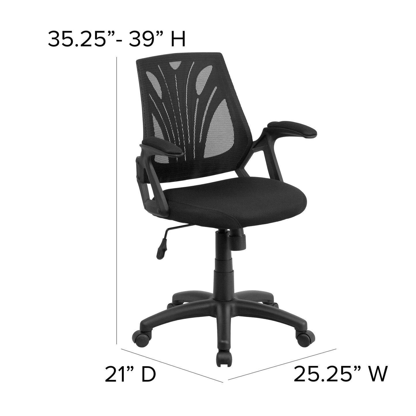 Black Mid-Back Task Mesh Chair GO-WY-82-GG