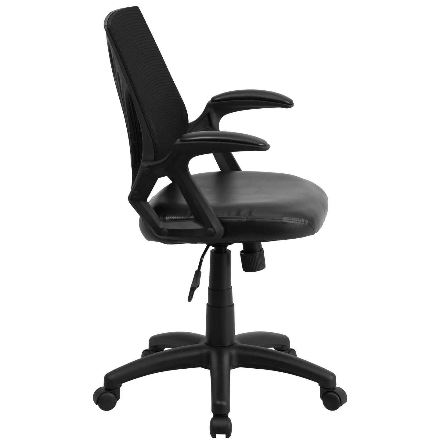 Black Mid-Back Leather Chair GO-WY-82-LEA-GG