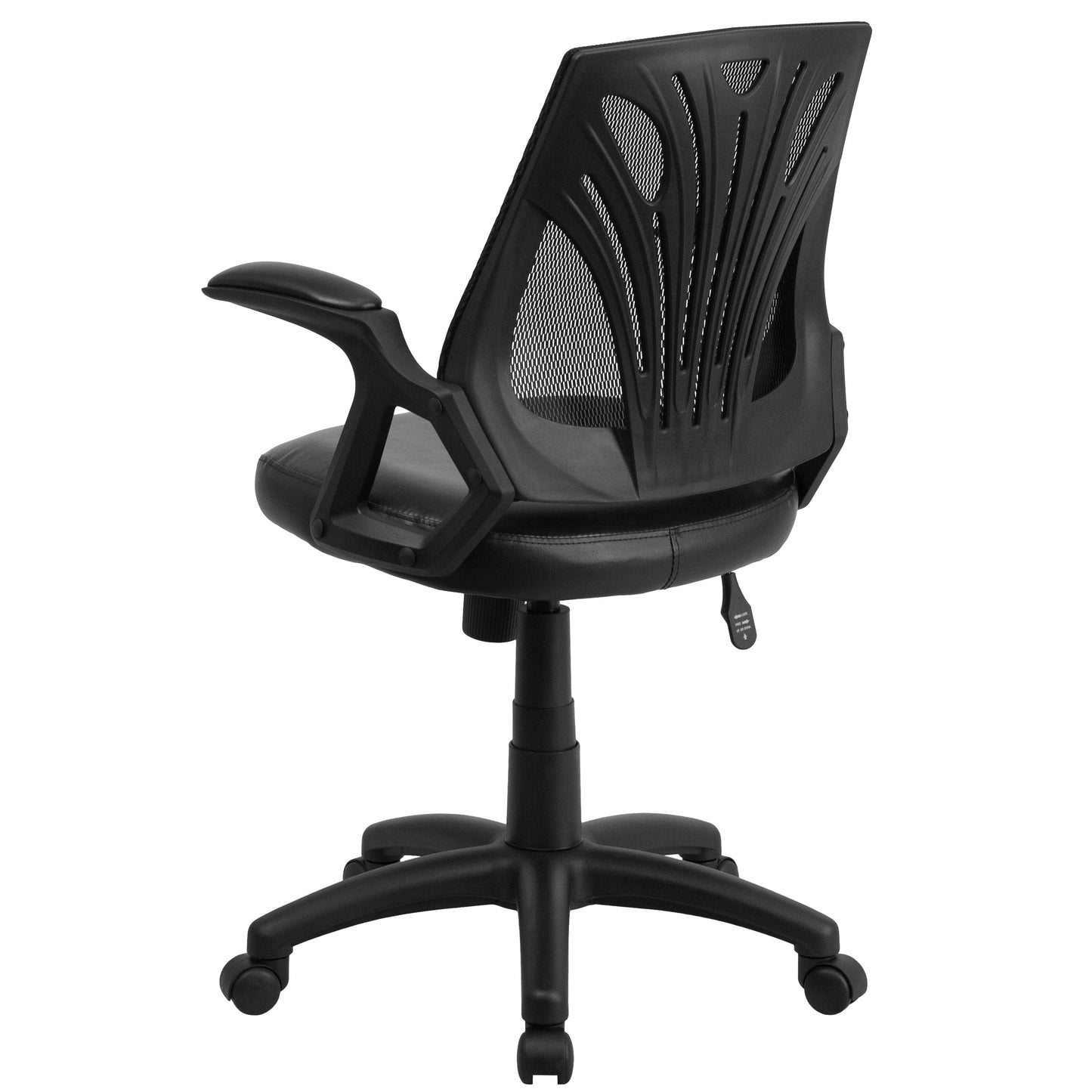 Black Mid-Back Leather Chair GO-WY-82-LEA-GG