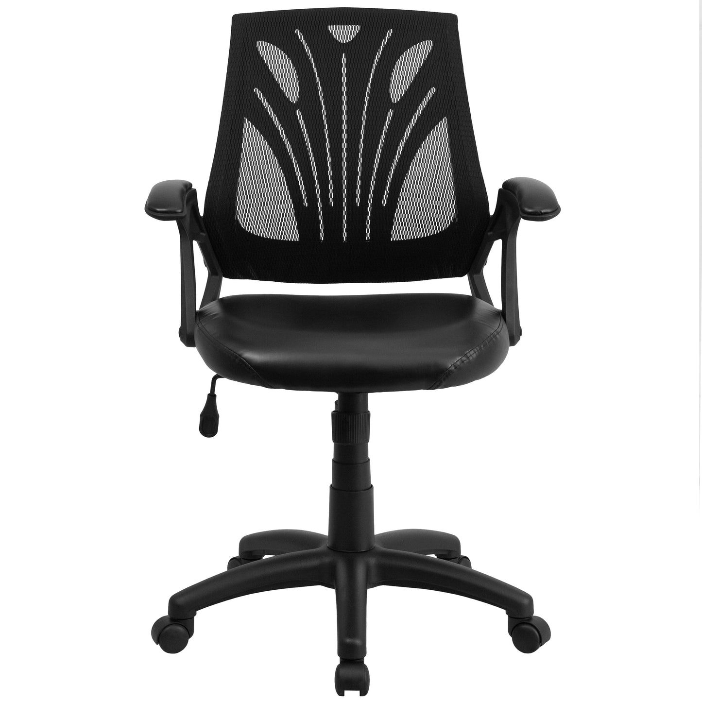 Black Mid-Back Leather Chair GO-WY-82-LEA-GG