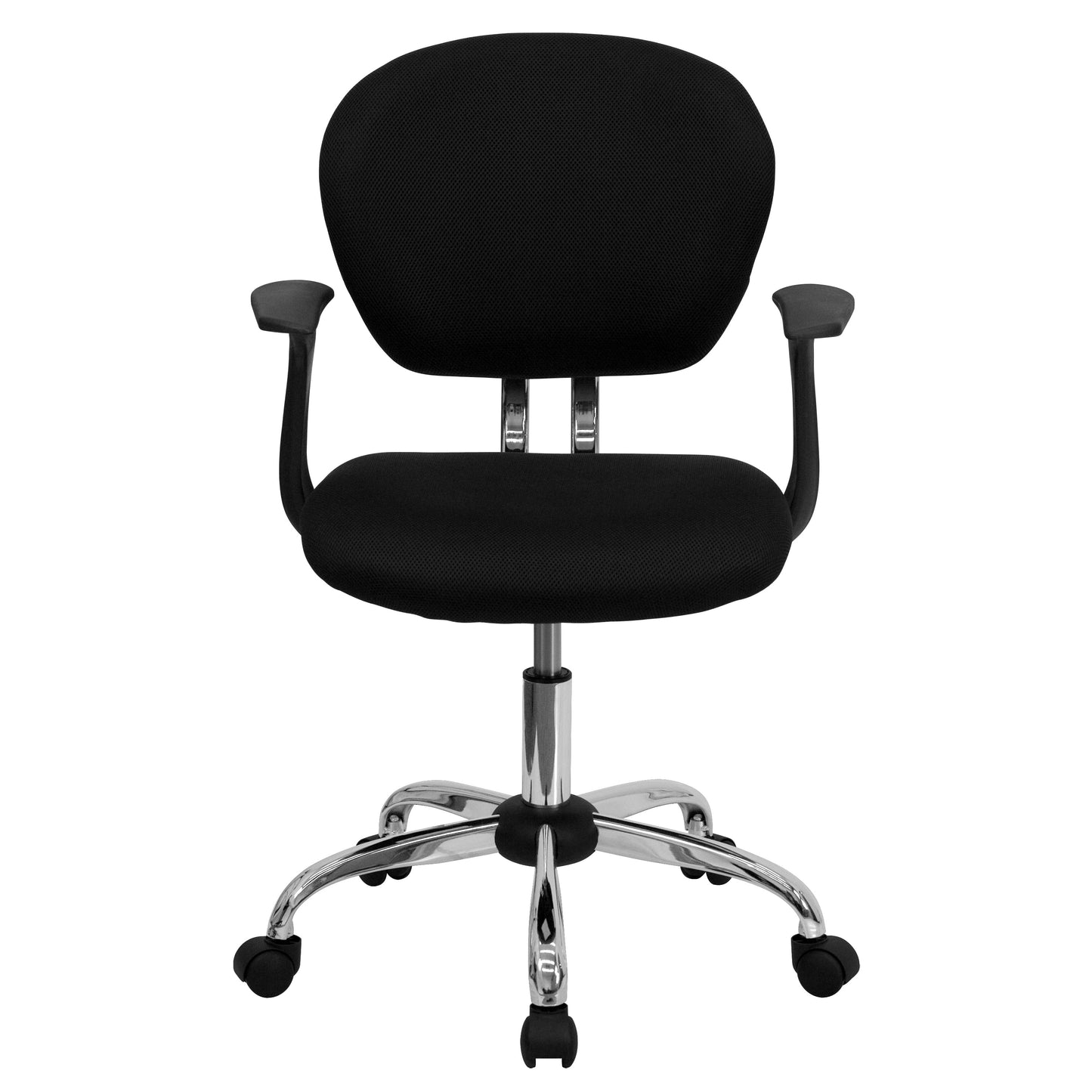 Black Mid-Back Task Chair H-2376-F-BK-ARMS-GG