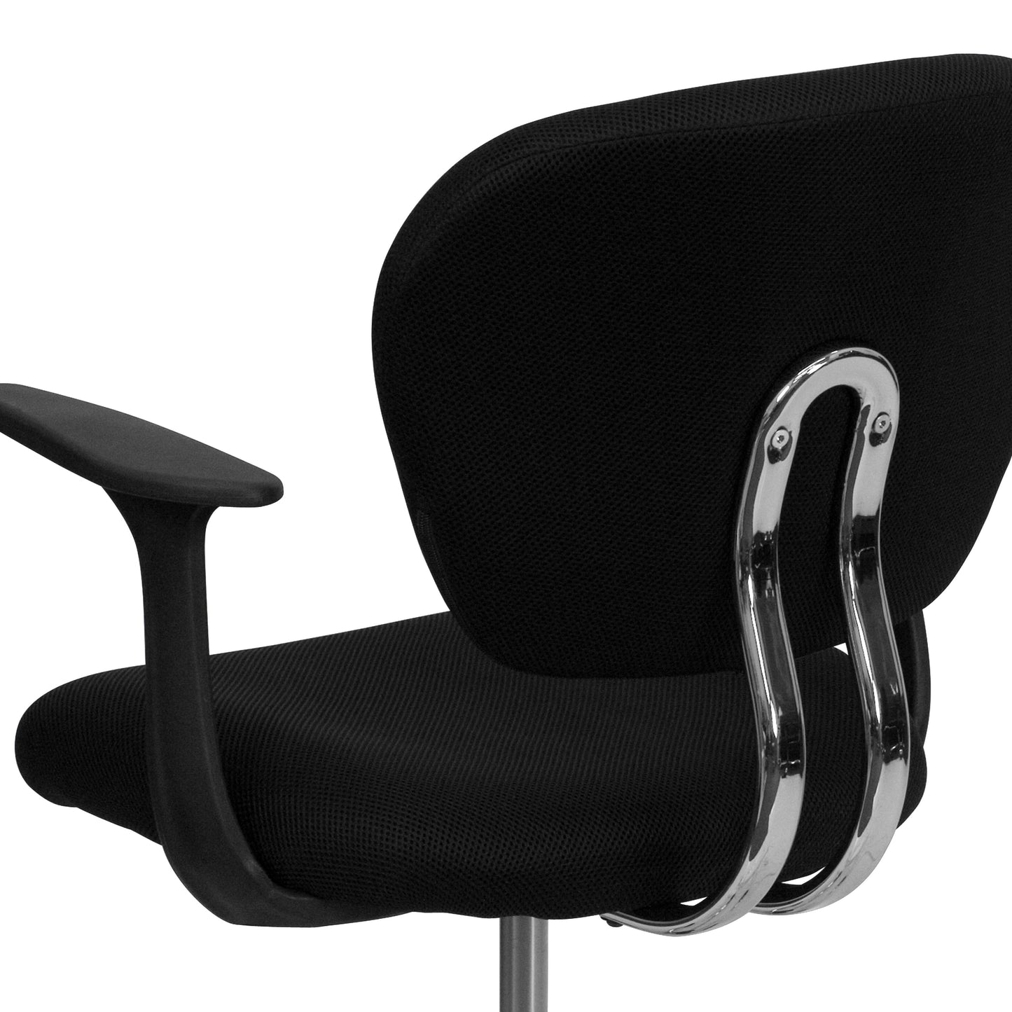 Black Mid-Back Task Chair H-2376-F-BK-ARMS-GG