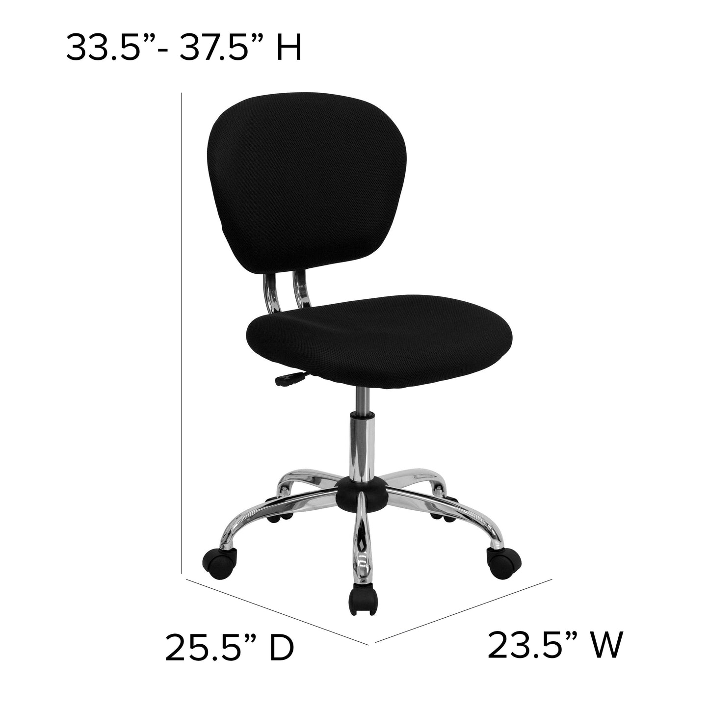 Black Mid-Back Task Chair H-2376-F-BK-GG