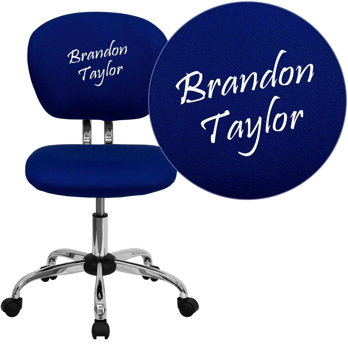 Blue Mid-Back Task Chair H-2376-F-BLUE-TXTEMB-GG