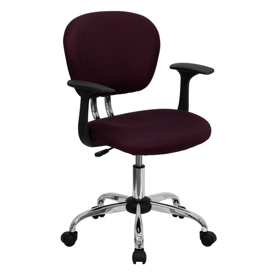 Burgundy Mid-Back Task Chair H-2376-F-BY-ARMS-GG