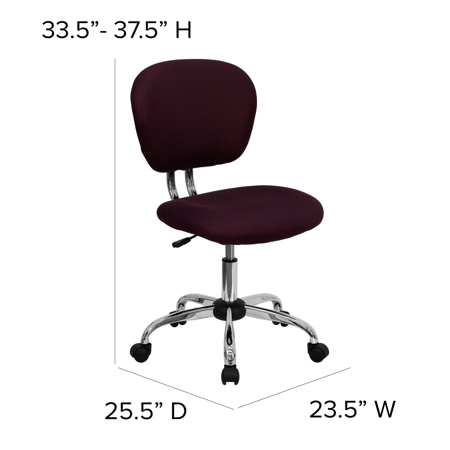 Burgundy Mid-Back Task Chair H-2376-F-BY-GG