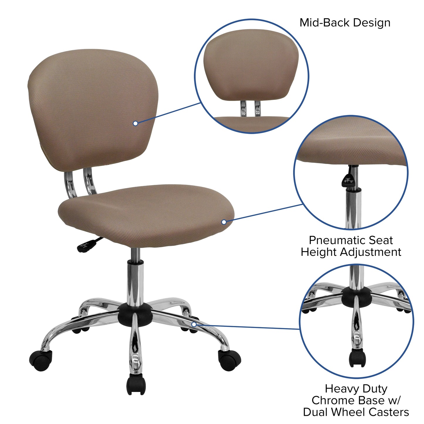 Coffee Mid-Back Task Chair H-2376-F-COF-GG