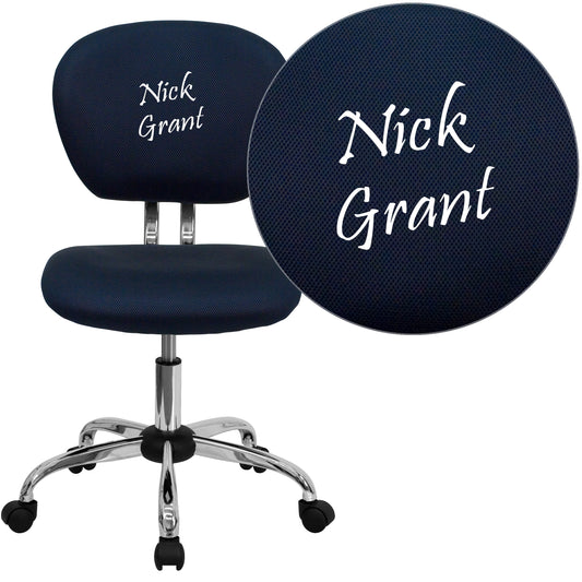 Navy Mid-Back Task Chair H-2376-F-NAVY-TXTEMB-GG