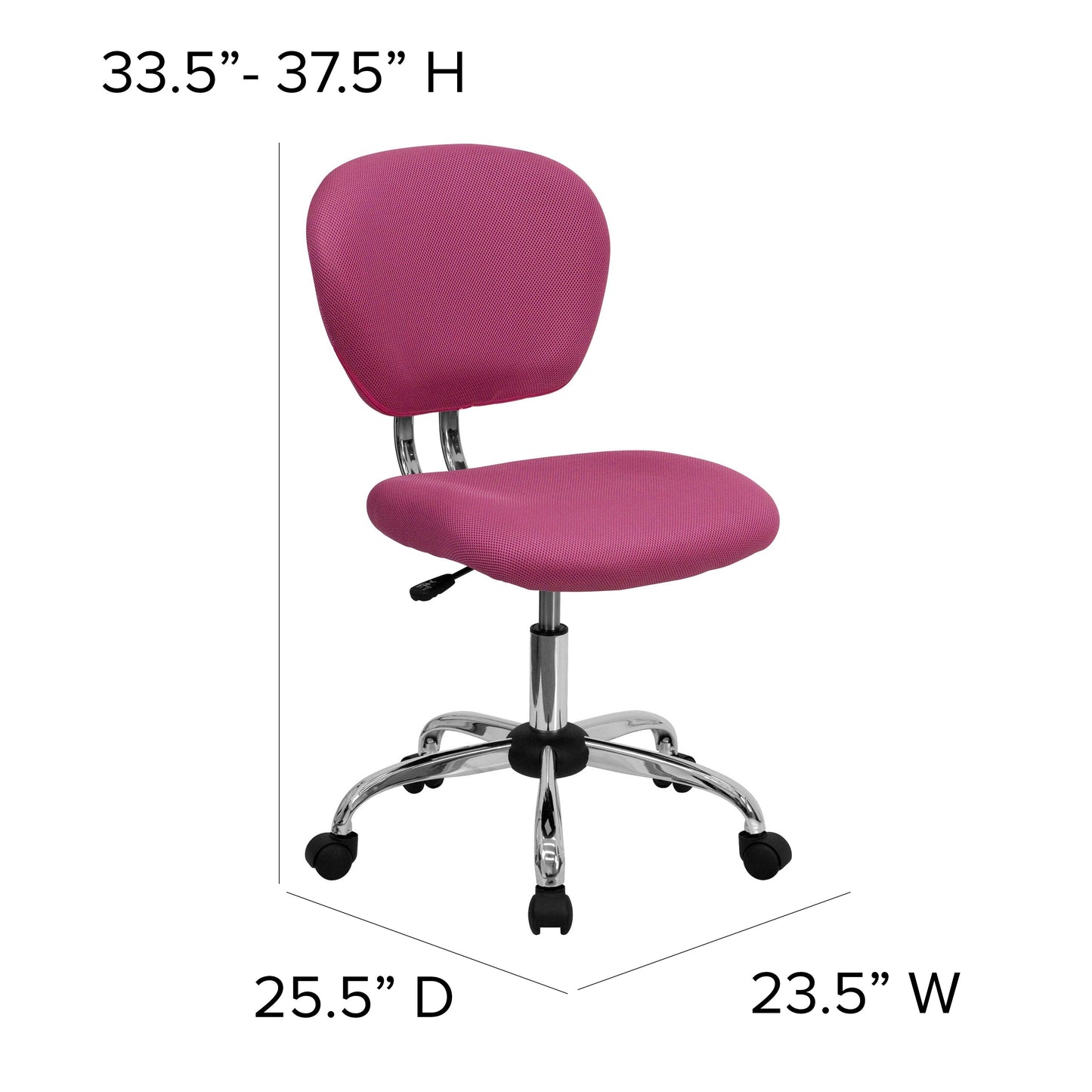 Pink Mid-Back Task Chair H-2376-F-PINK-GG