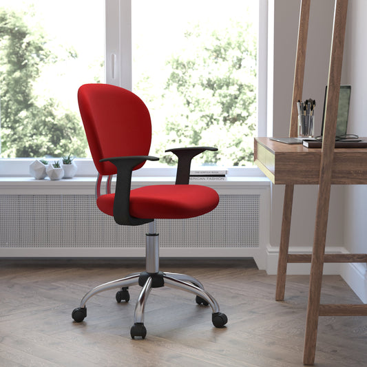 Red Mid-Back Task Chair H-2376-F-RED-ARMS-GG