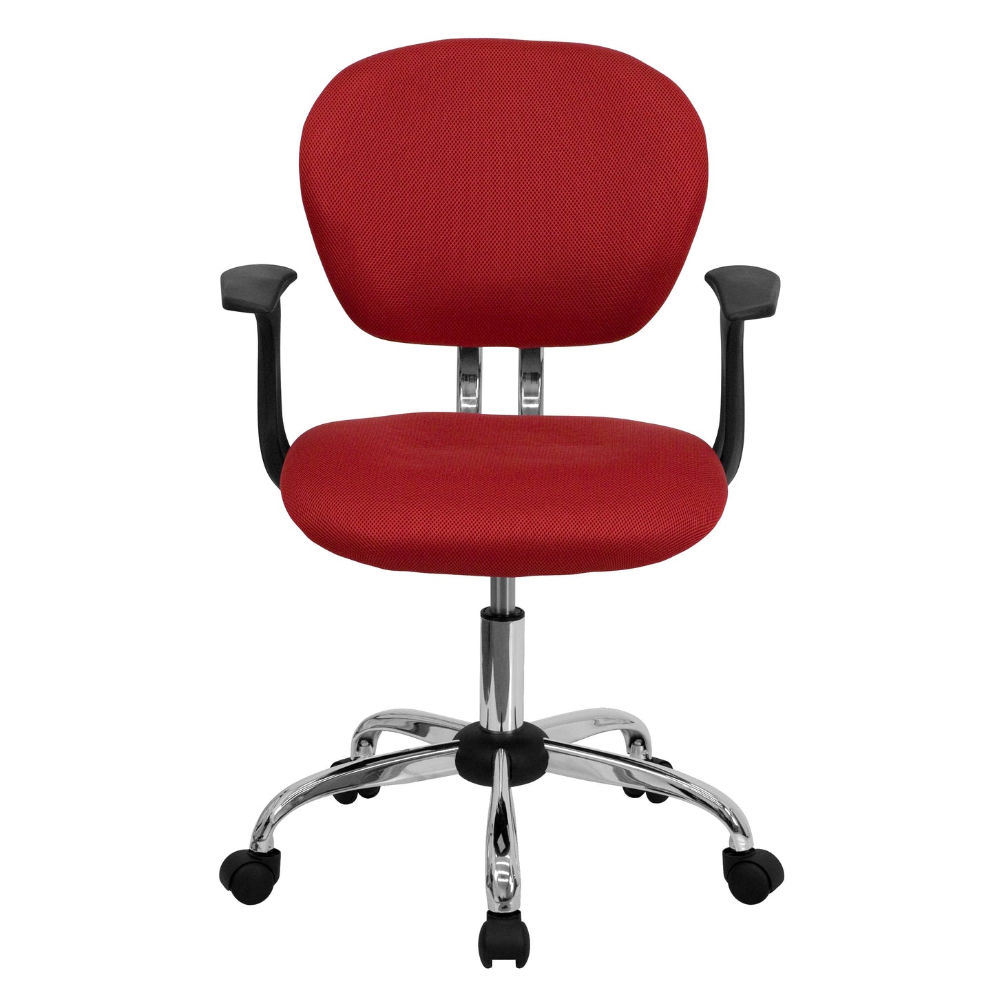 Red Mid-Back Task Chair H-2376-F-RED-ARMS-GG