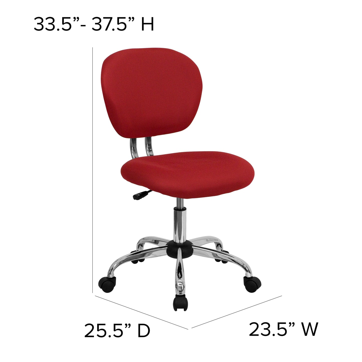 Red Mid-Back Task Chair H-2376-F-RED-GG