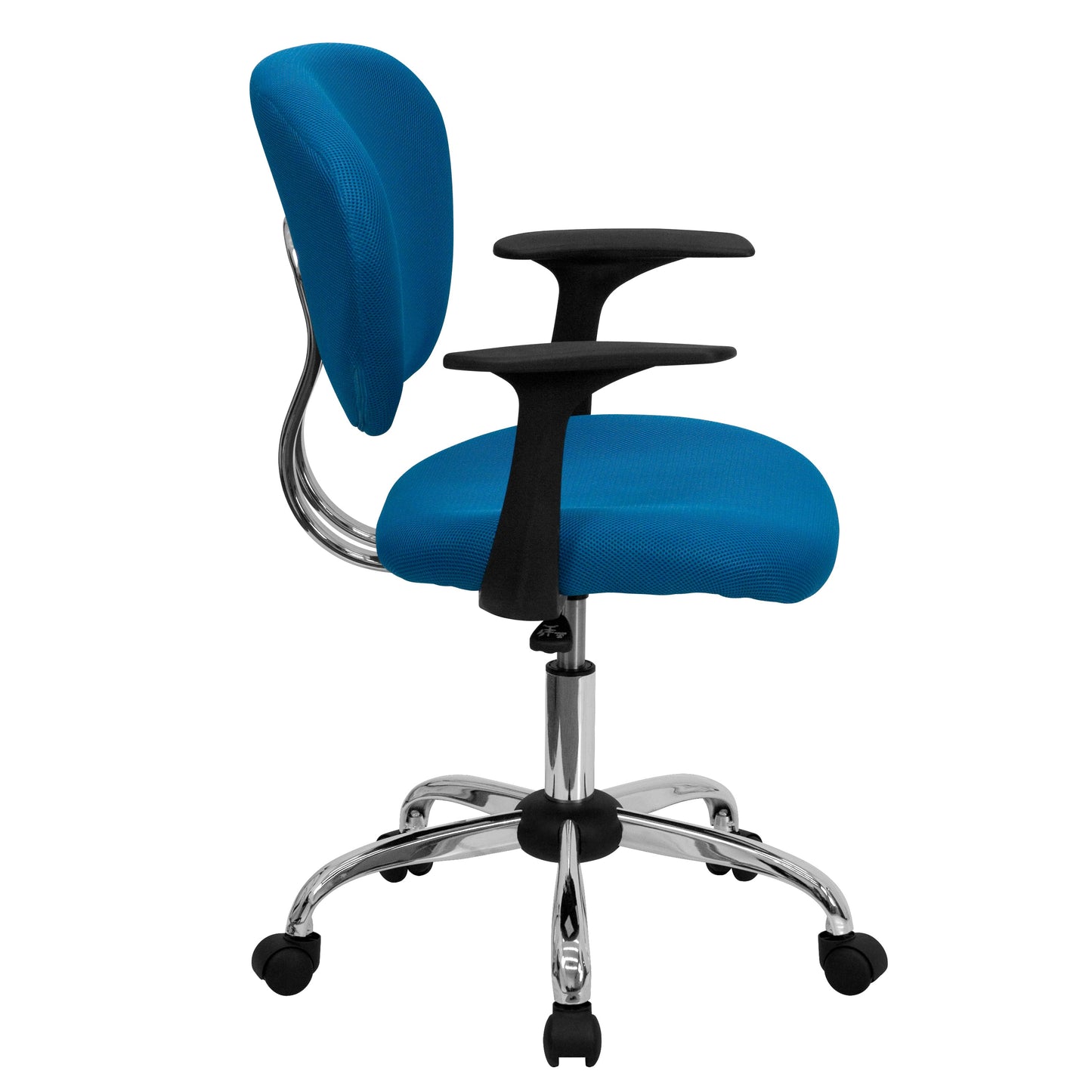 Turquoise Mid-Back Task Chair H-2376-F-TUR-ARMS-GG