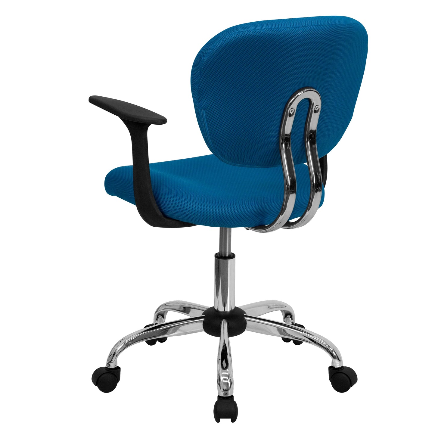 Turquoise Mid-Back Task Chair H-2376-F-TUR-ARMS-GG