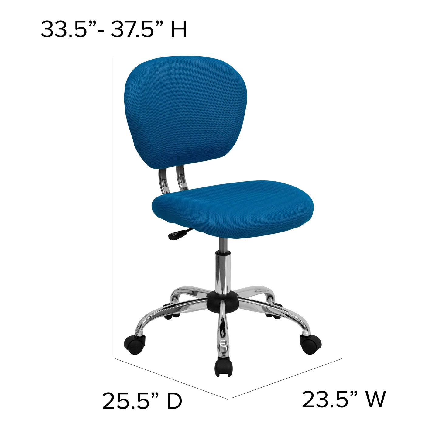 Turquoise Mid-Back Task Chair H-2376-F-TUR-GG