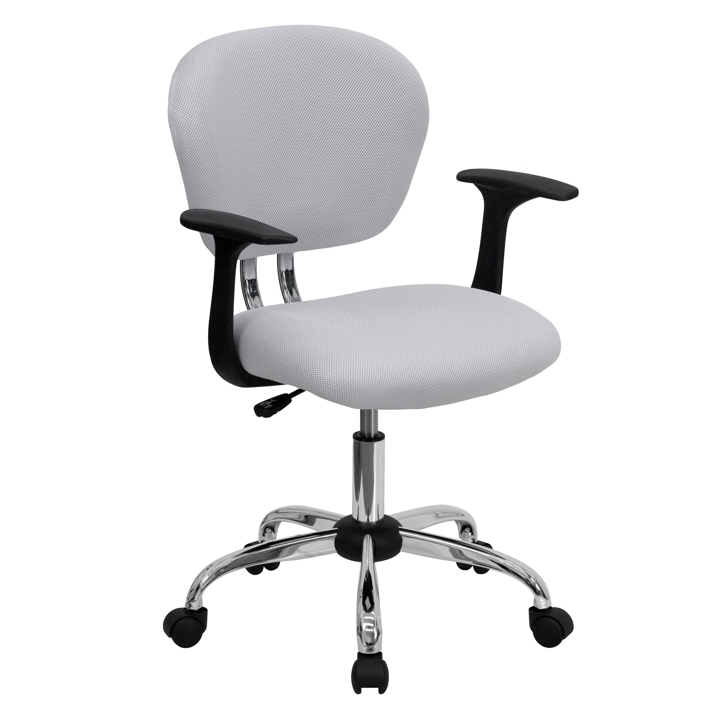 White Mid-Back Task Chair H-2376-F-WHT-ARMS-GG