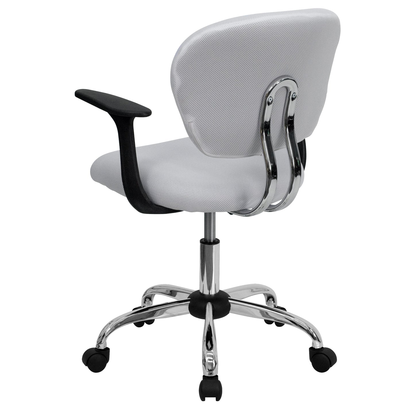 White Mid-Back Task Chair H-2376-F-WHT-ARMS-GG