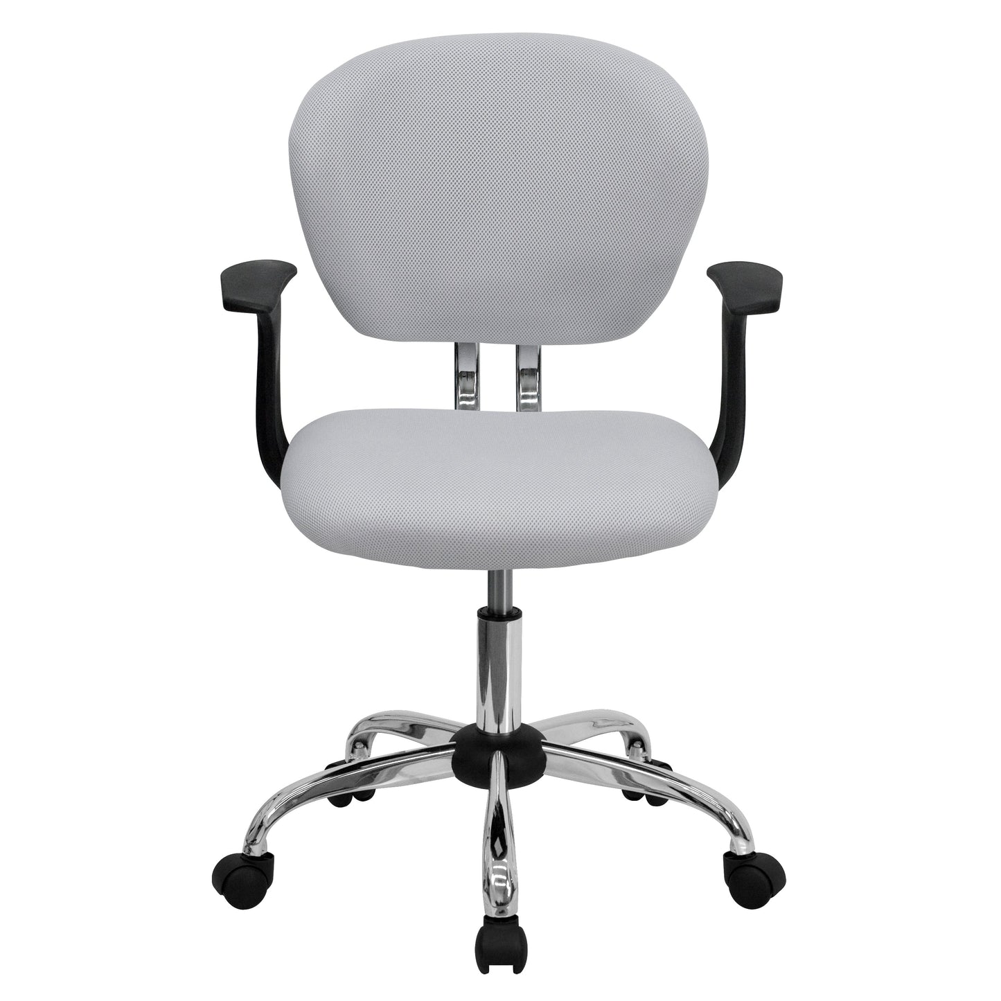 White Mid-Back Task Chair H-2376-F-WHT-ARMS-GG