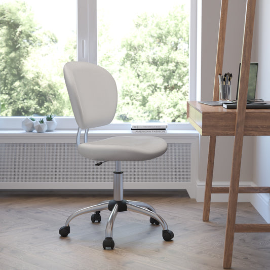 White Mid-Back Task Chair H-2376-F-WHT-GG