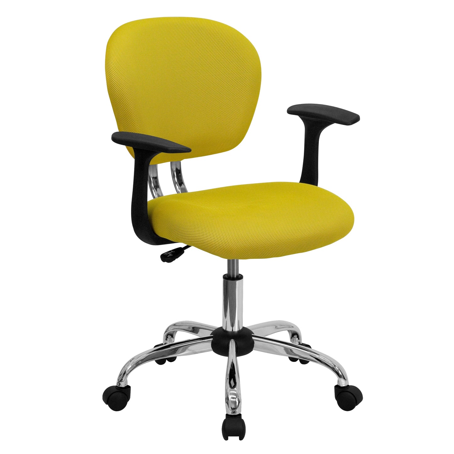 Yellow Mid-Back Task Chair H-2376-F-YEL-ARMS-GG