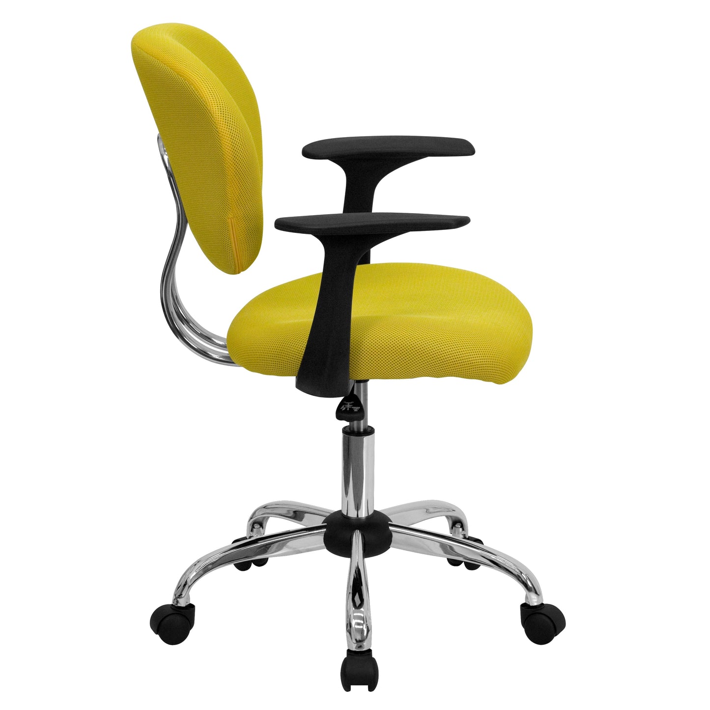 Yellow Mid-Back Task Chair H-2376-F-YEL-ARMS-GG