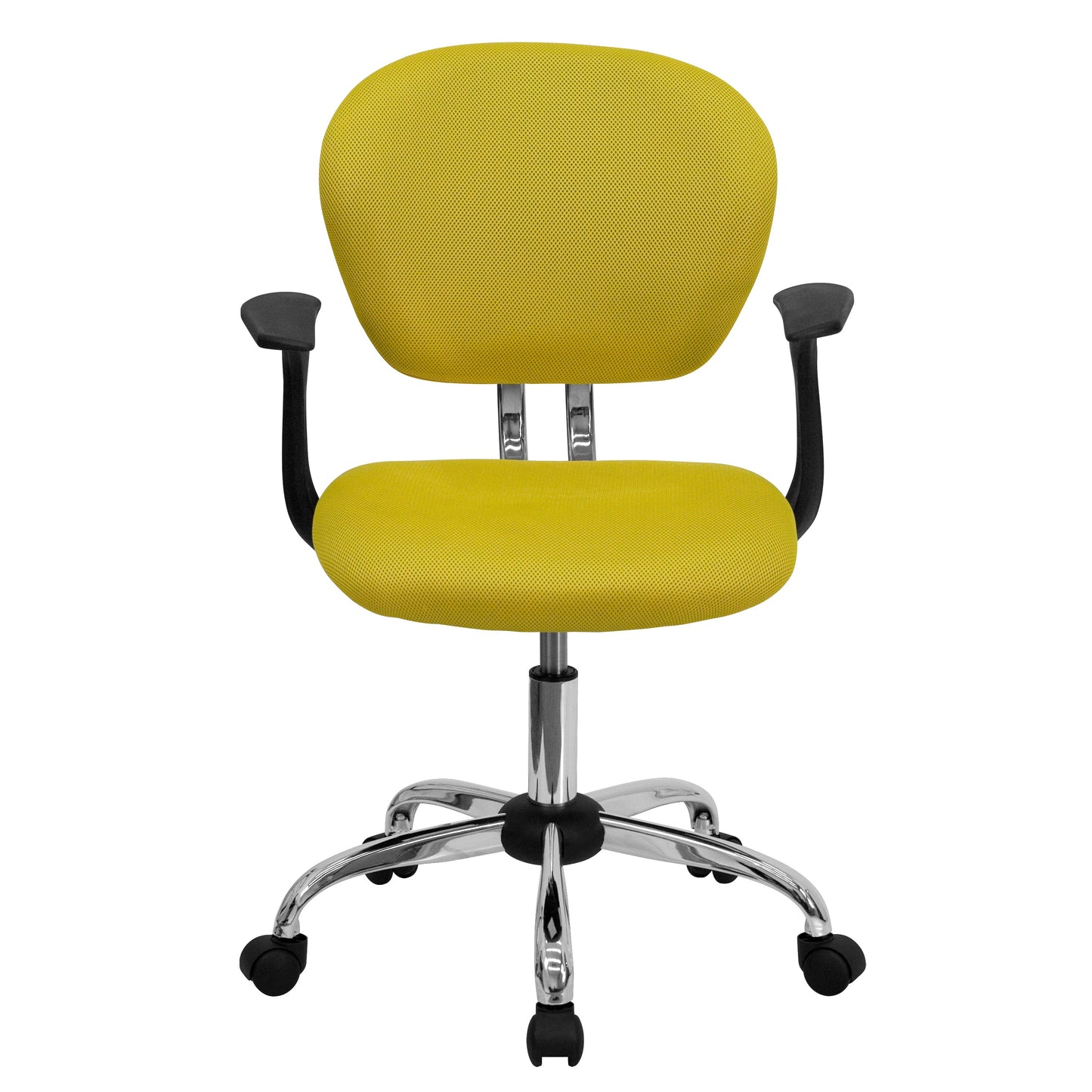 Yellow Mid-Back Task Chair H-2376-F-YEL-ARMS-GG