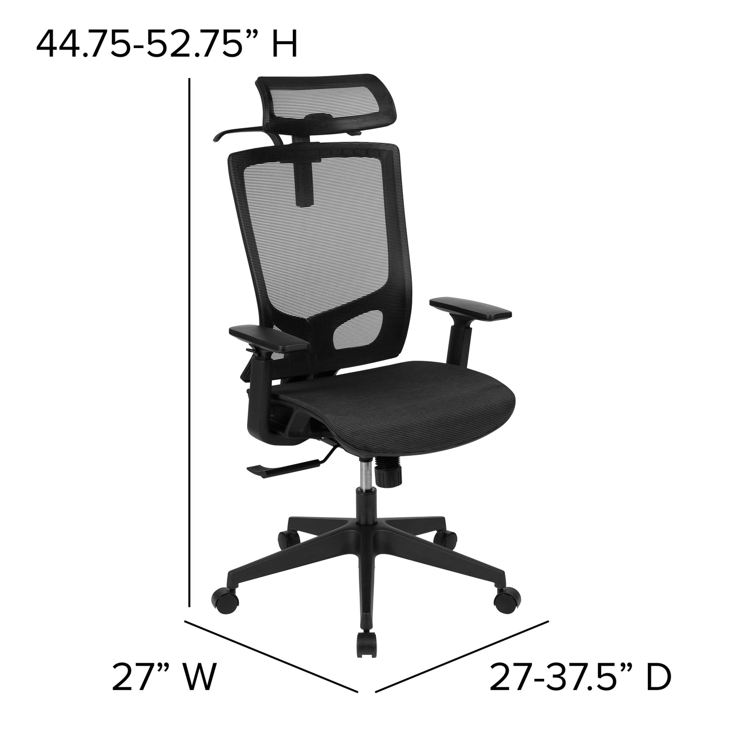 Black Mesh Office Chair H-2809-1KY-BK-GG