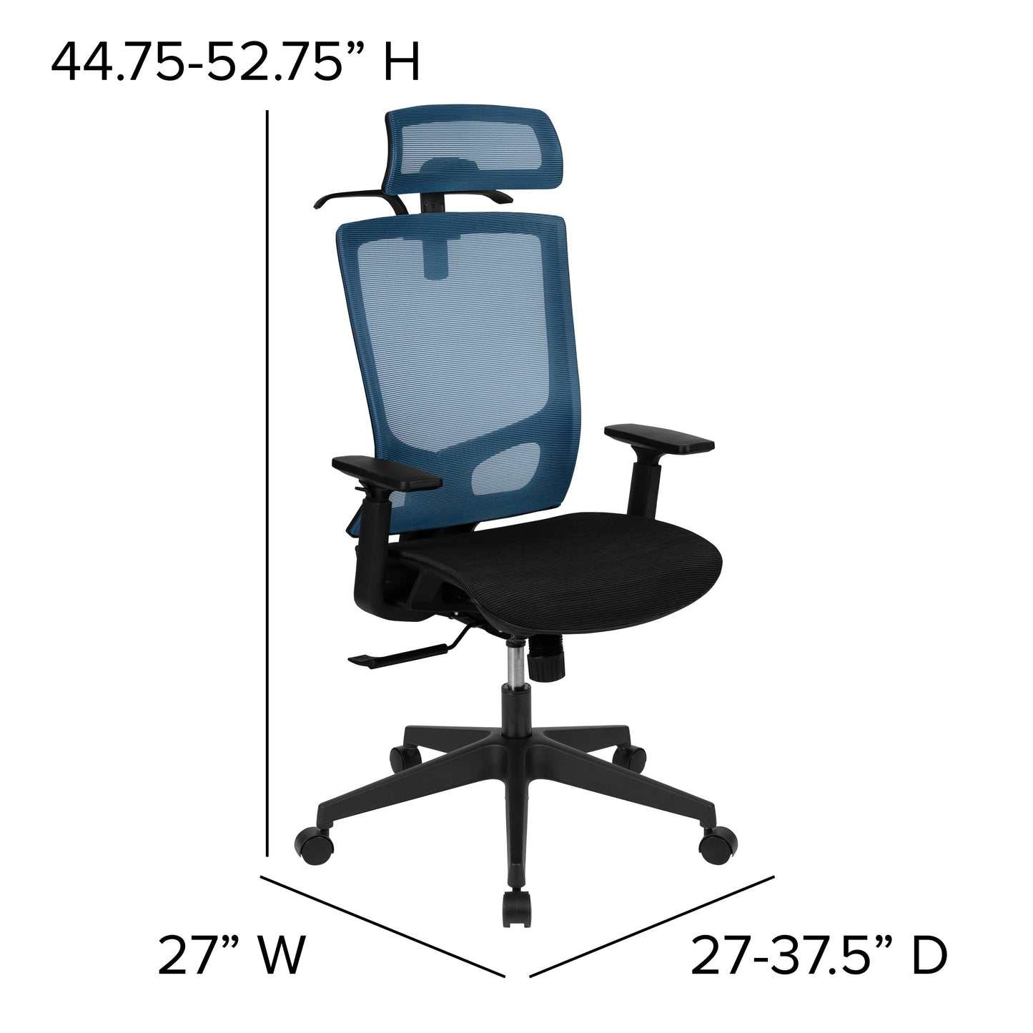 Blue/Black Mesh Office Chair H-2809-1KY-BL-GG