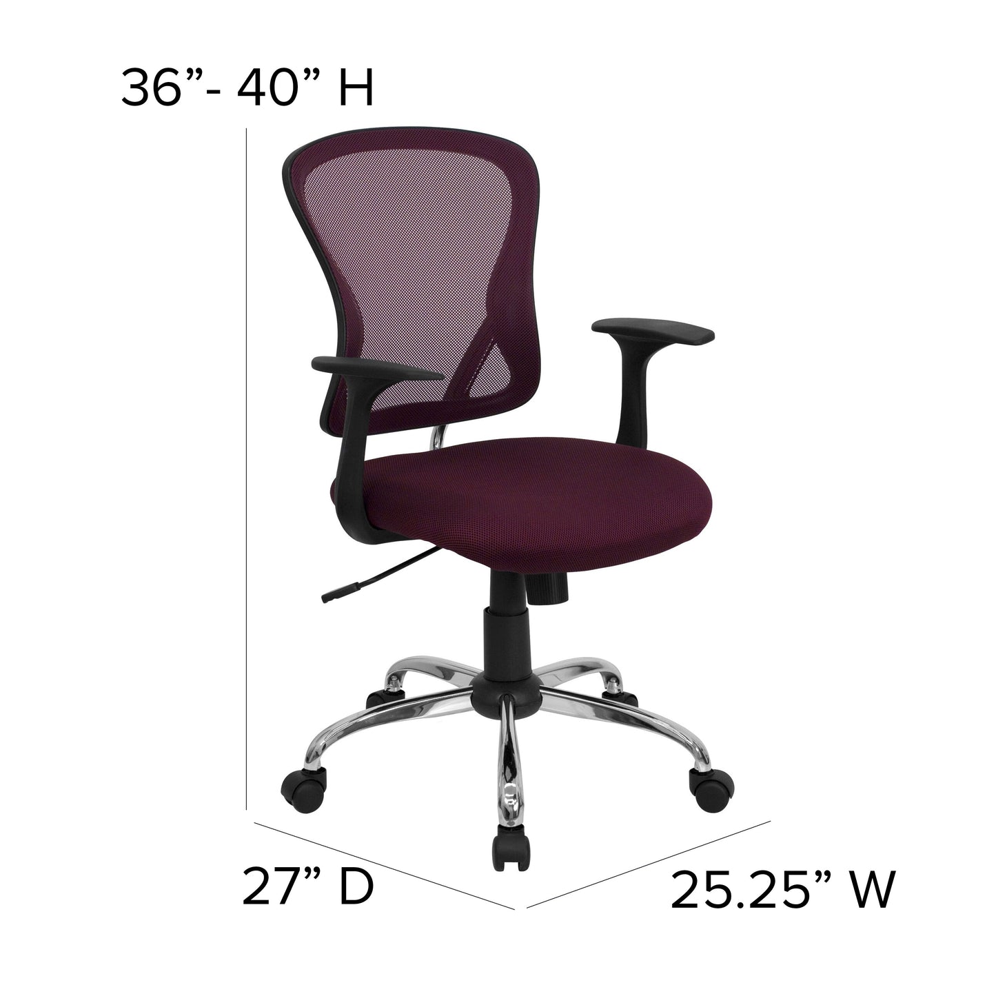 Burgundy Mid-Back Task Chair H-8369F-ALL-BY-GG