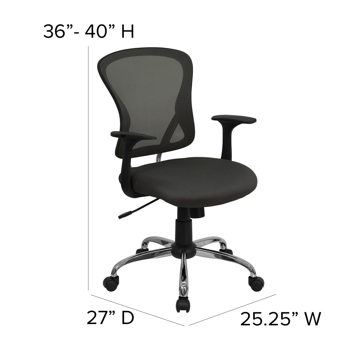 Dark Gray Mid-Back Task Chair H-8369F-DK-GY-GG