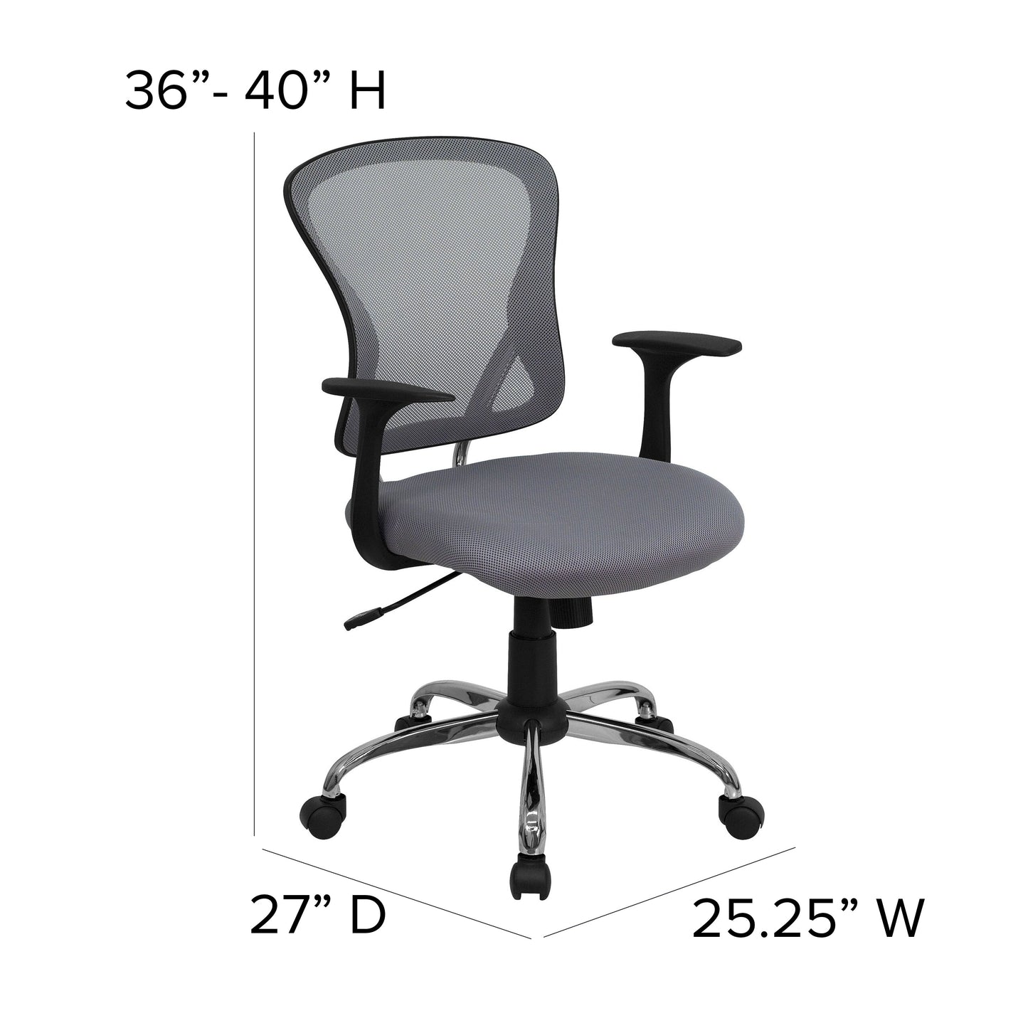 Gray Mid-Back Task Chair H-8369F-GY-GG