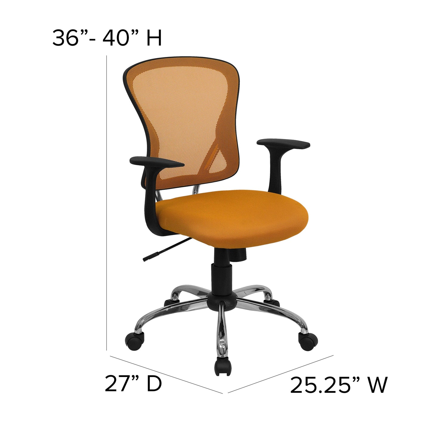 Orange Mid-Back Task Chair H-8369F-ORG-GG