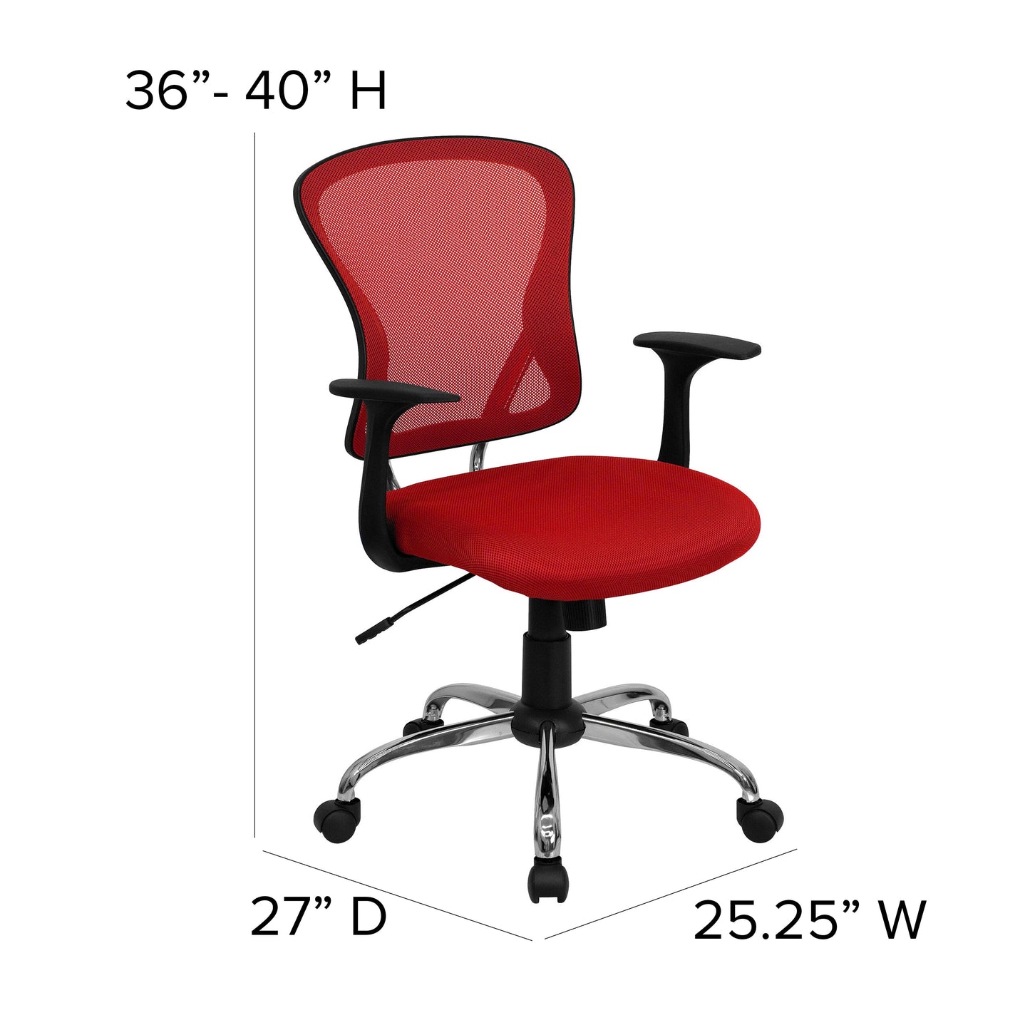 Red Mid-Back Task Chair H-8369F-RED-GG