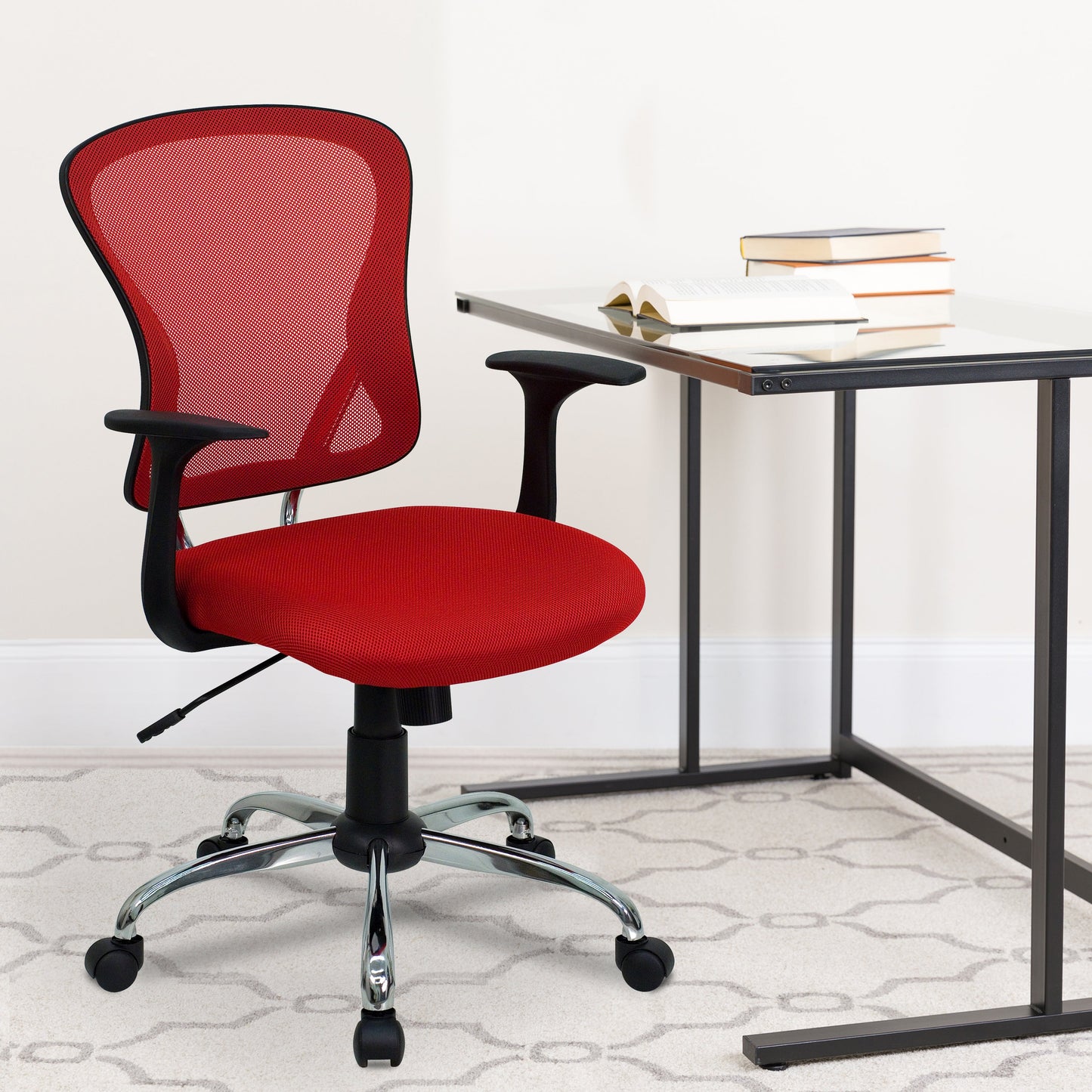 Red Mid-Back Task Chair H-8369F-RED-GG