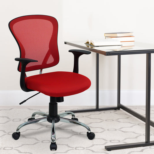 Red Mid-Back Task Chair H-8369F-RED-GG