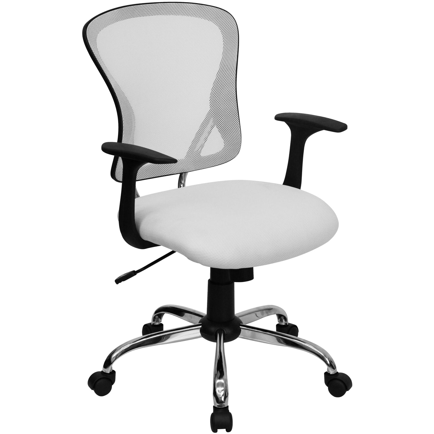 White Mid-Back Task Chair H-8369F-WHT-GG