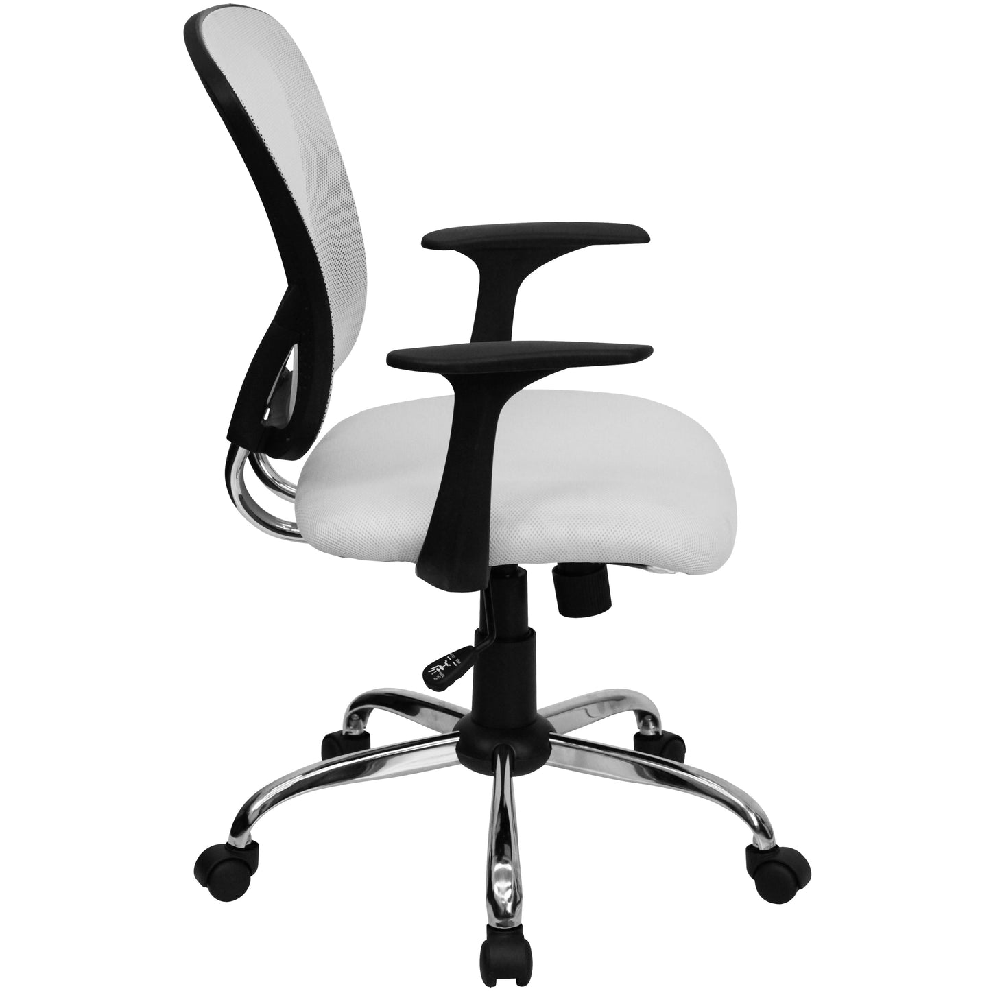 White Mid-Back Task Chair H-8369F-WHT-GG