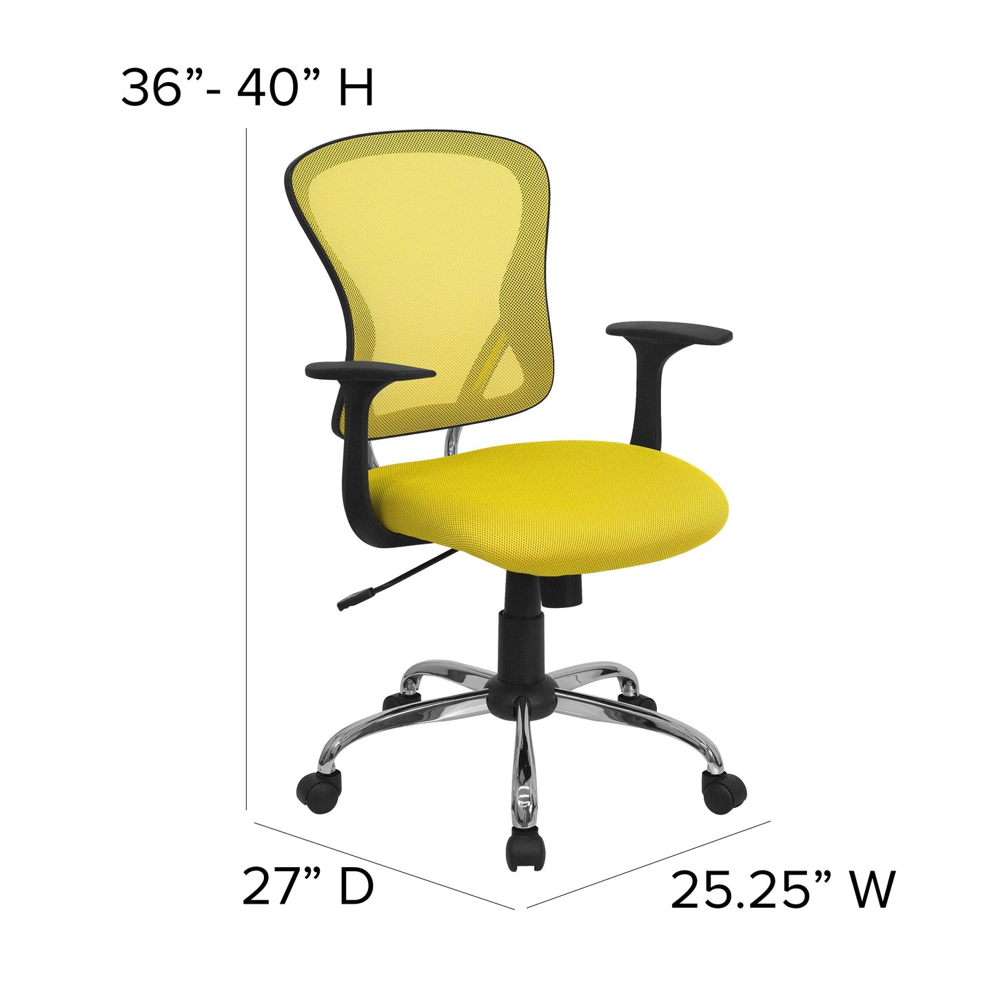 Yellow Mid-Back Task Chair H-8369F-YEL-GG