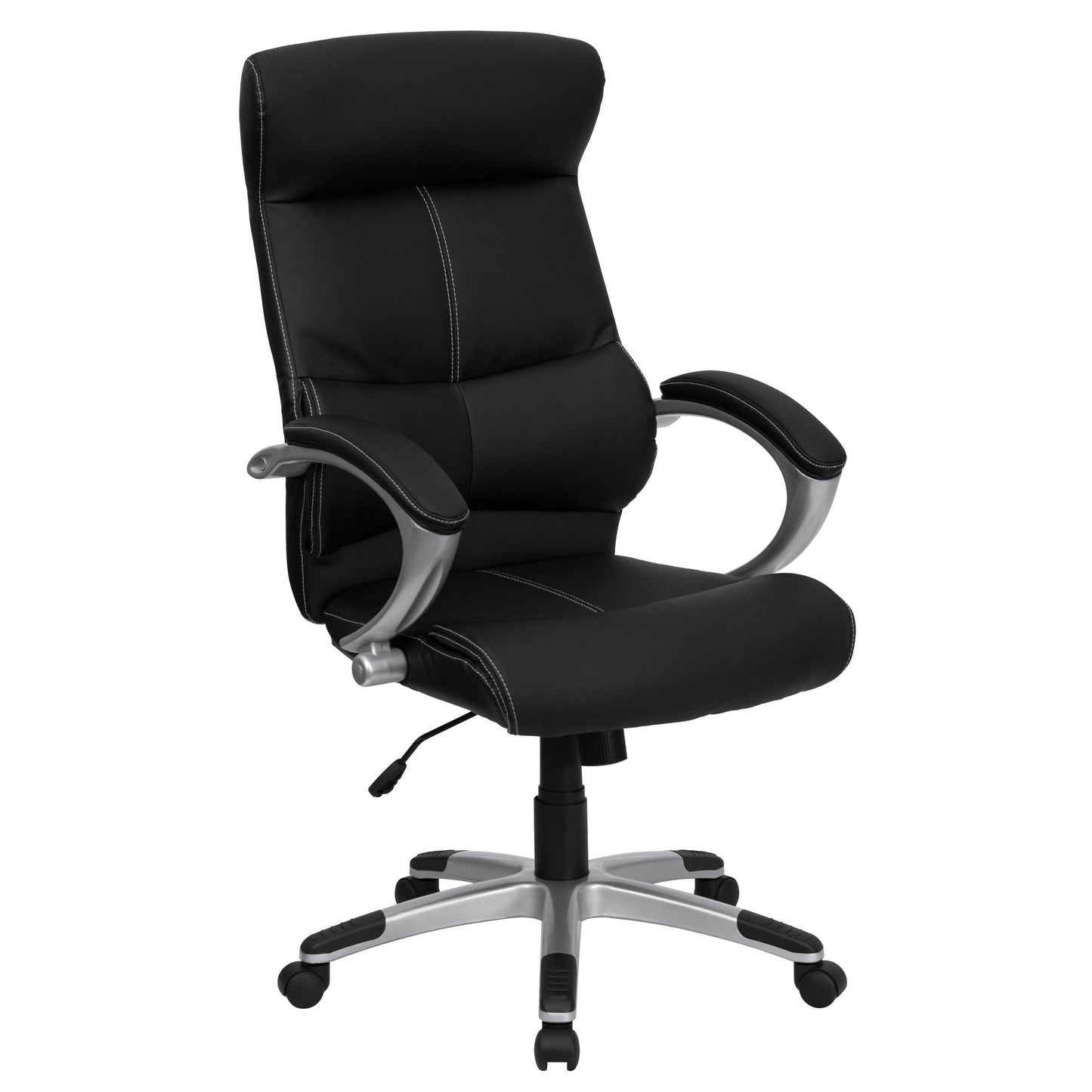 Black High Back Leather Chair H-9637L-1C-HIGH-GG