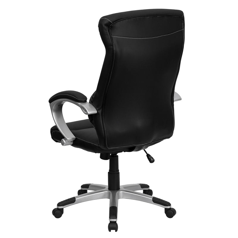 Black High Back Leather Chair H-9637L-1C-HIGH-GG