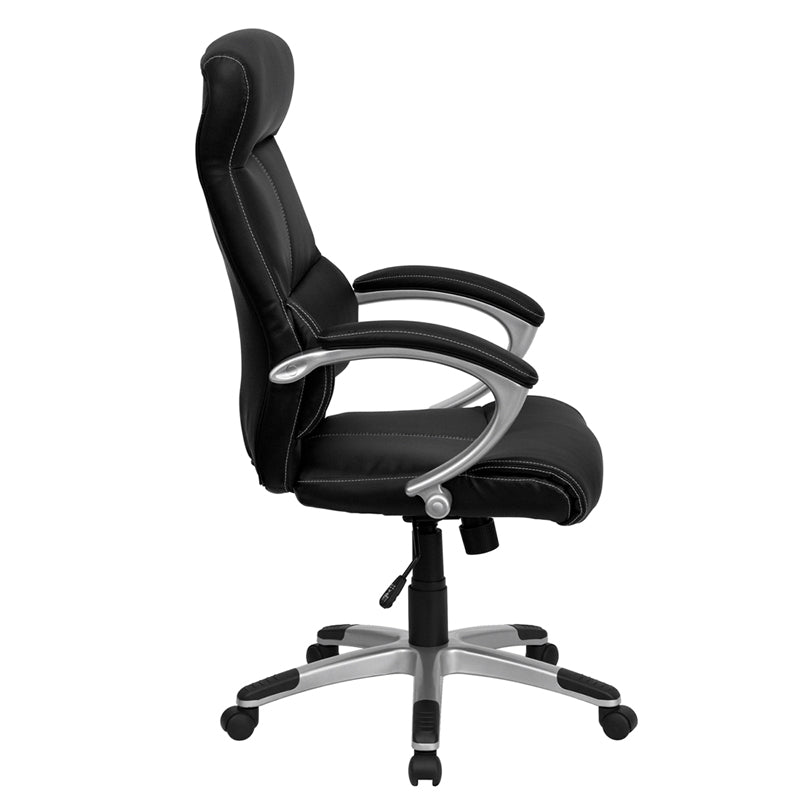 Black High Back Leather Chair H-9637L-1C-HIGH-GG