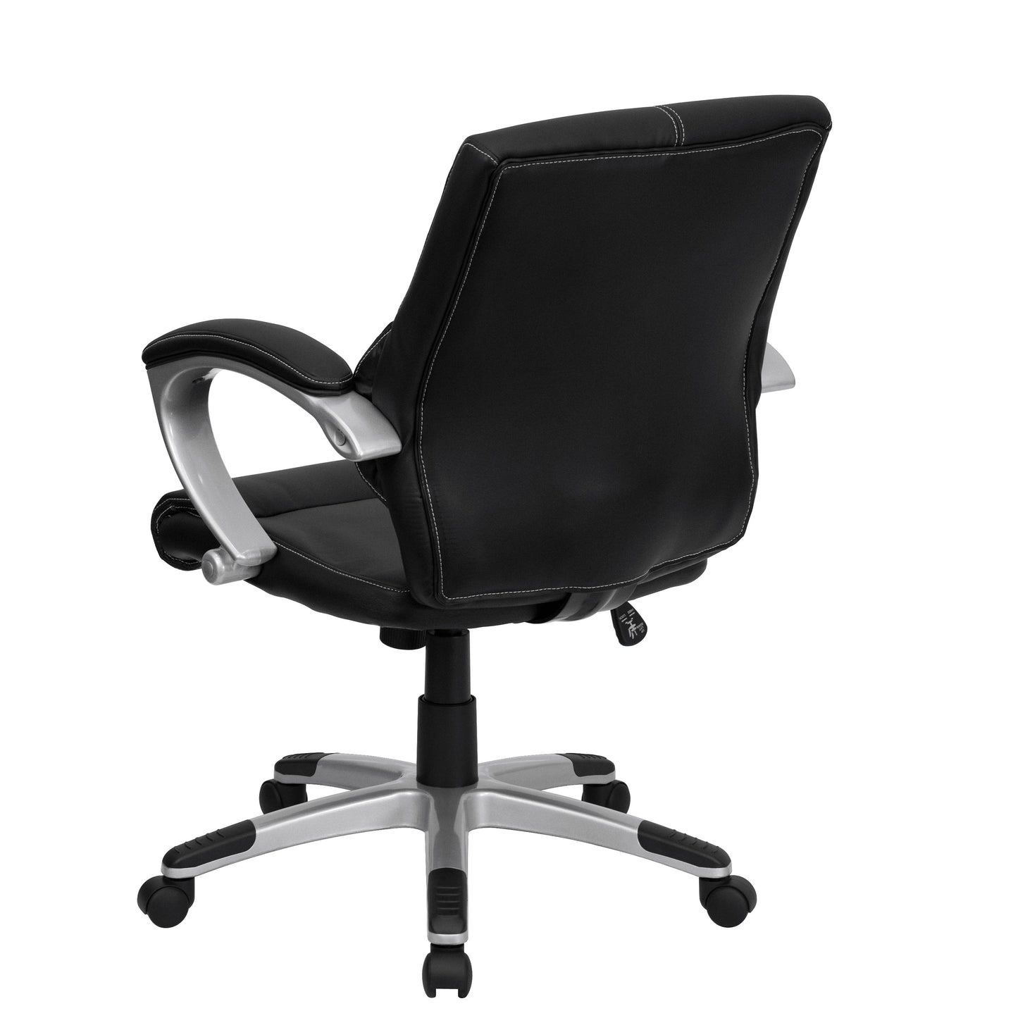 Black Mid-Back Leather Chair H-9637L-2-MID-GG