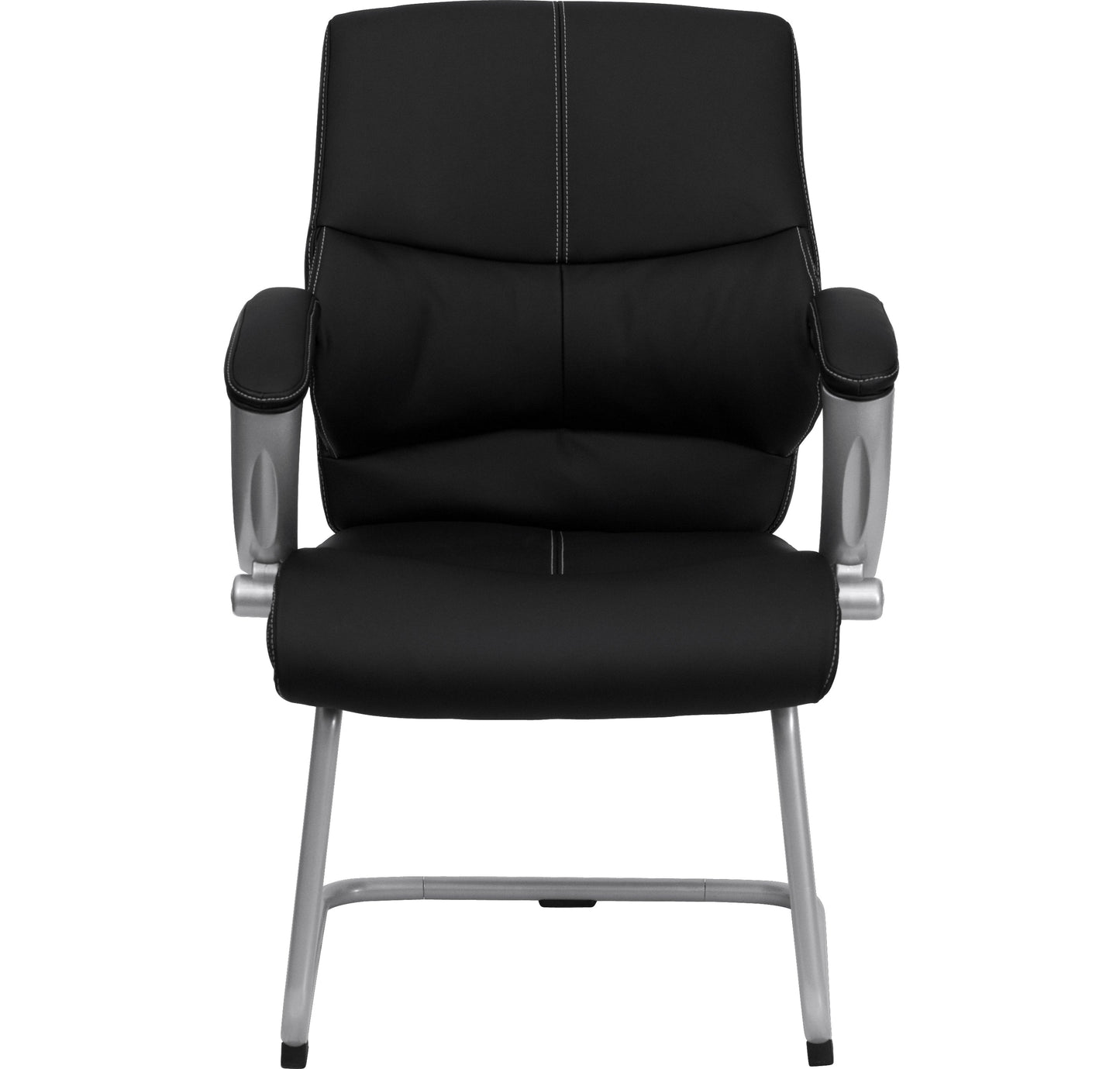 Black Leather Side Chair H-9637L-3-SIDE-GG