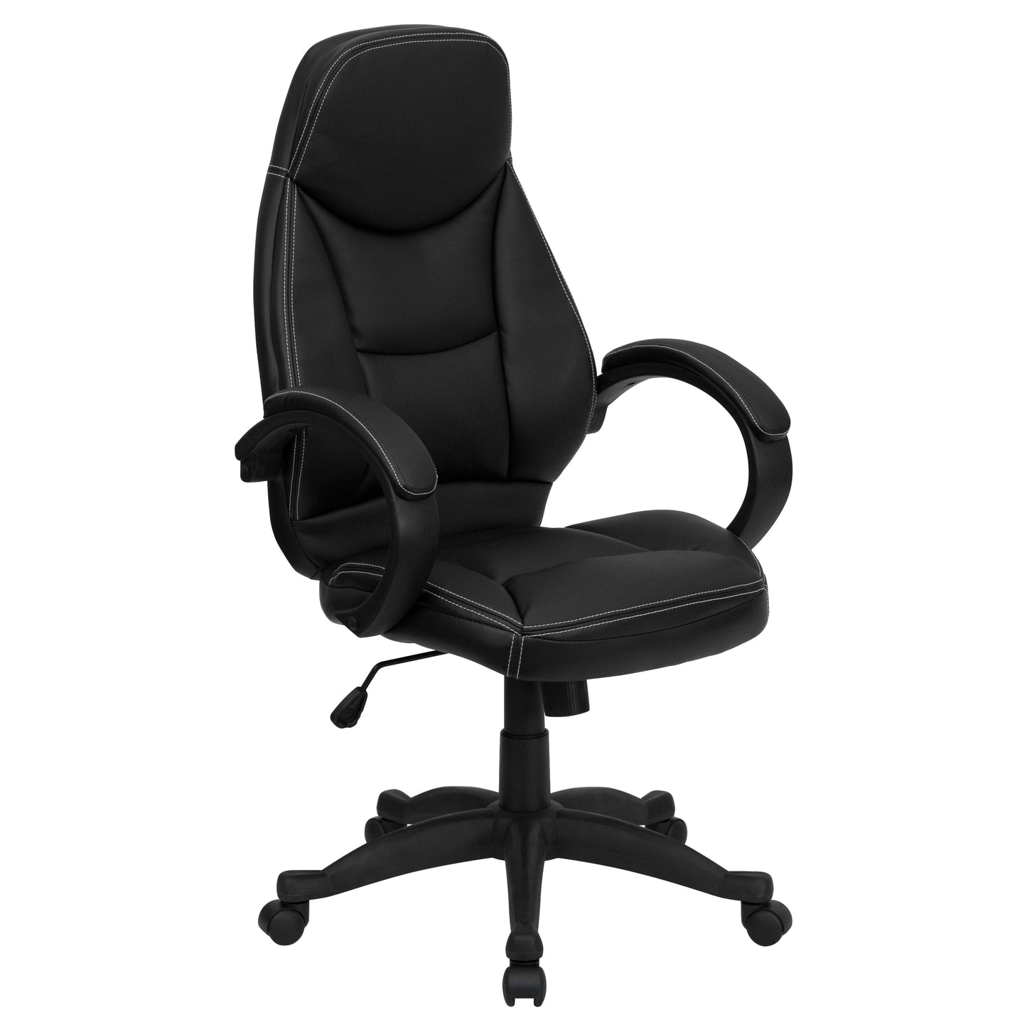 Black High Back Leather Chair H-HLC-0005-HIGH-1B-GG